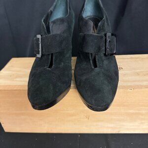 Gianvito Rossi Black Suede Heeled Shoe/Low Bootie